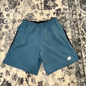 New Balance Blue Athletic/ Swim Wear Shorts Elastic Waistband